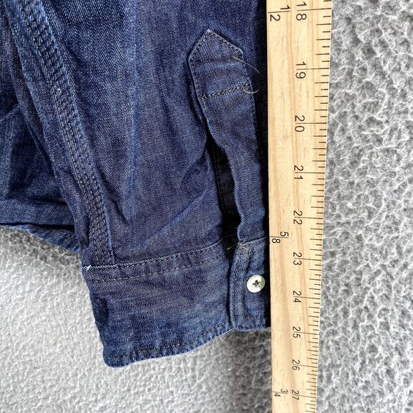 Carhartt Denim Railroad Shirt Men's XL Dark Workwear Streetwear Western Y2k 90's - Picture 8 of 10